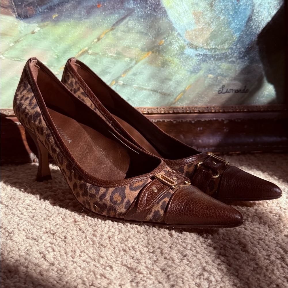 Ramon Tenza Vintage Leather Kitten Heels